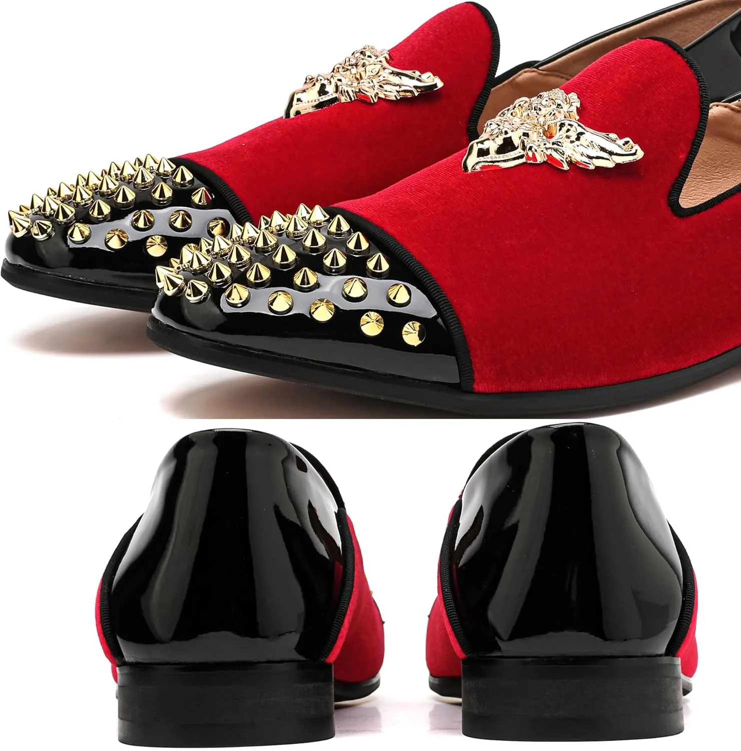Men's Velvet Loafers Mens Shiny Slip-on Slippers, Classic Formal Wear Fashion Dress Loafer, Penny Party Wedding Dress Shoes for Men