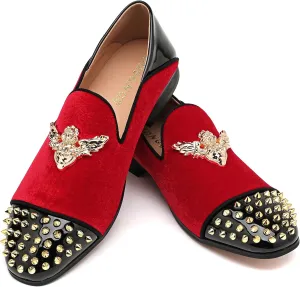Men's Velvet Loafers Mens Shiny Slip-on Slippers, Classic Formal Wear Fashion Dress Loafer, Penny Party Wedding Dress Shoes for Men