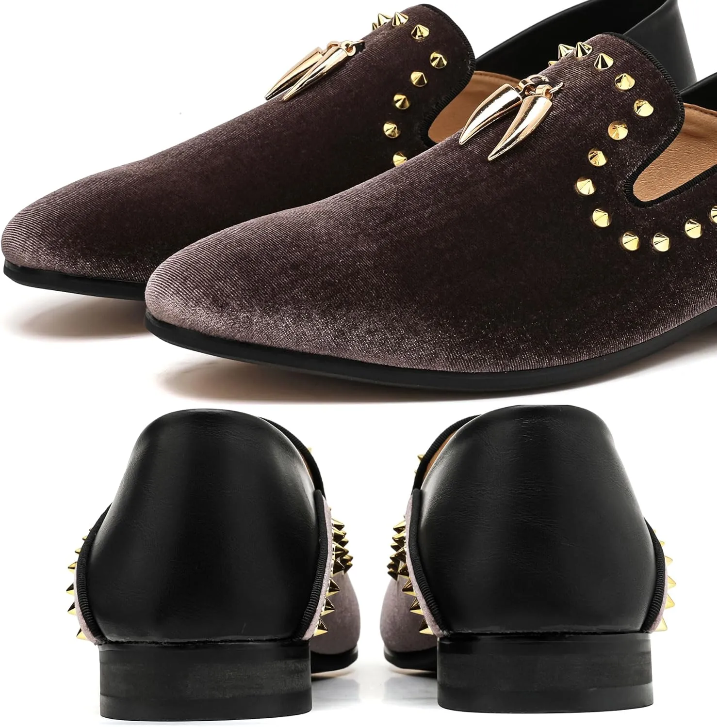 Men's Velvet Loafers Mens Shiny Slip-on Slippers, Classic Formal Wear Fashion Dress Loafer, Penny Party Wedding Dress Shoes for Men