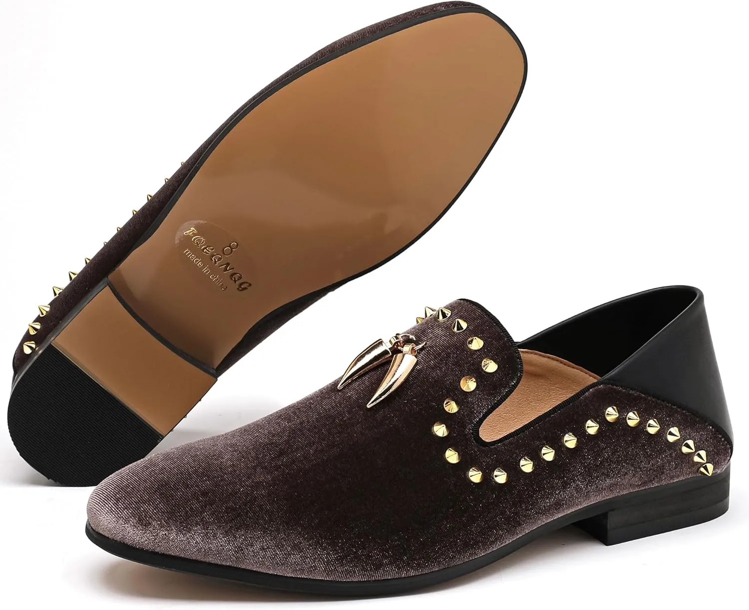 Men's Velvet Loafers Mens Shiny Slip-on Slippers, Classic Formal Wear Fashion Dress Loafer, Penny Party Wedding Dress Shoes for Men