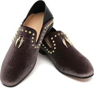 Men's Velvet Loafers Mens Shiny Slip-on Slippers, Classic Formal Wear Fashion Dress Loafer, Penny Party Wedding Dress Shoes for Men