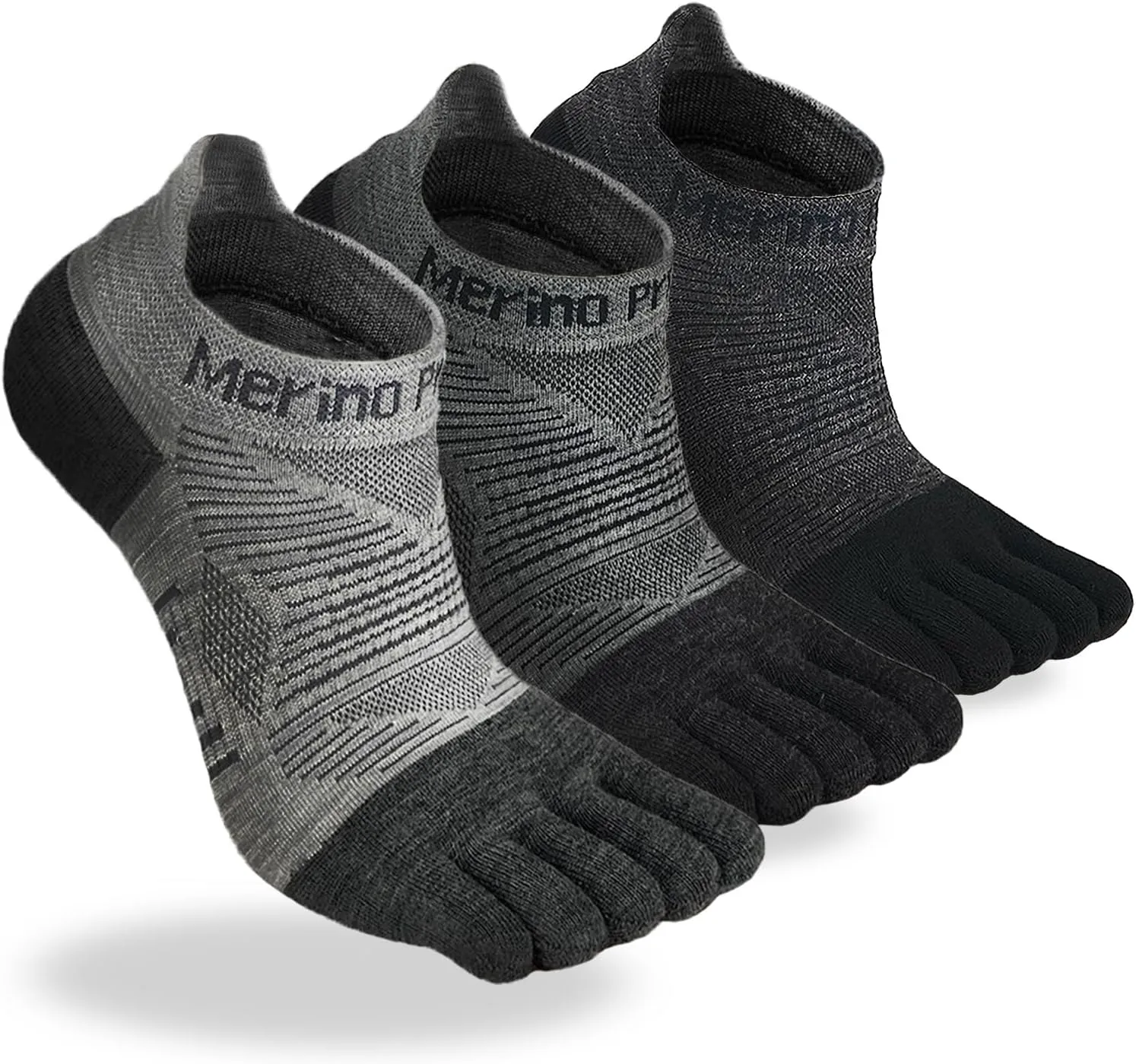 Merino Protect Merino Five Toe Socks For Men and Women Lightweight Coolmax Low Cut Five Finger Ankle Socks For Hiking