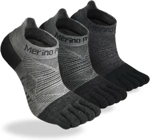 Merino Protect Merino Five Toe Socks For Men and Women Lightweight Coolmax Low Cut Five Finger Ankle Socks For Hiking