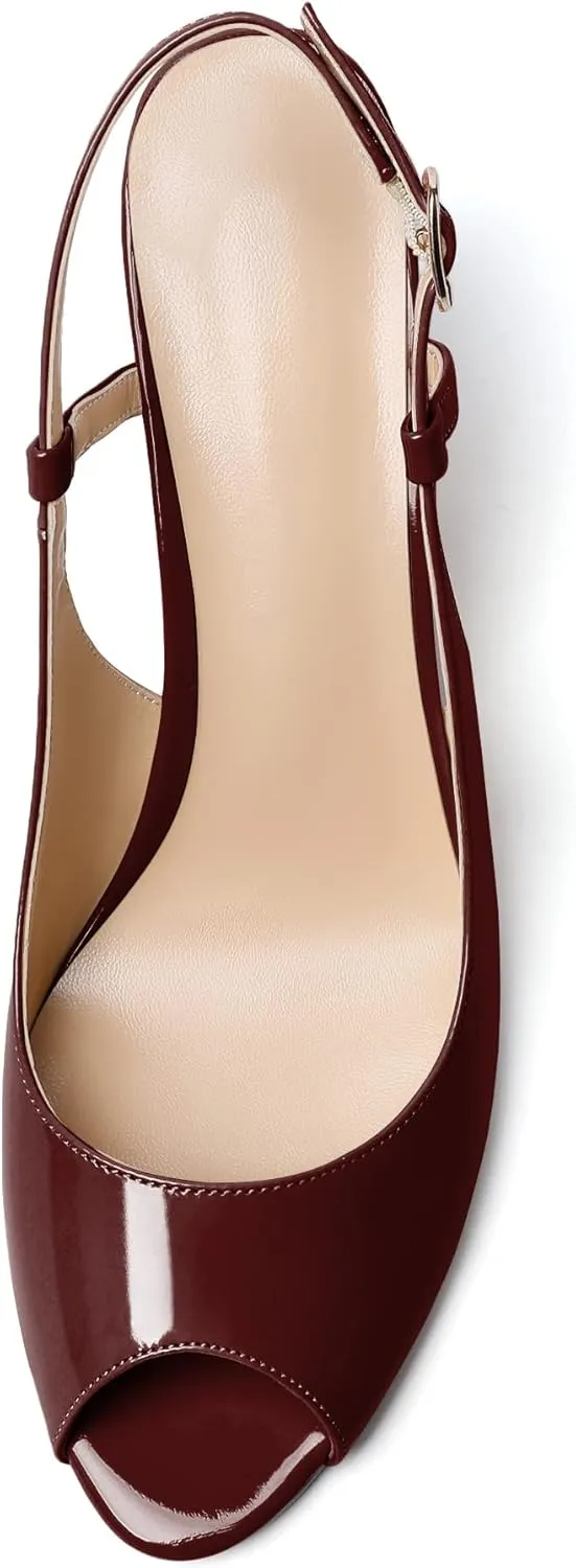 Mettesally Wedge Sandals for Women, Ankle Strap Slingback High Cork Heels Open Peep Toe Women Summer Office Dress Shoes