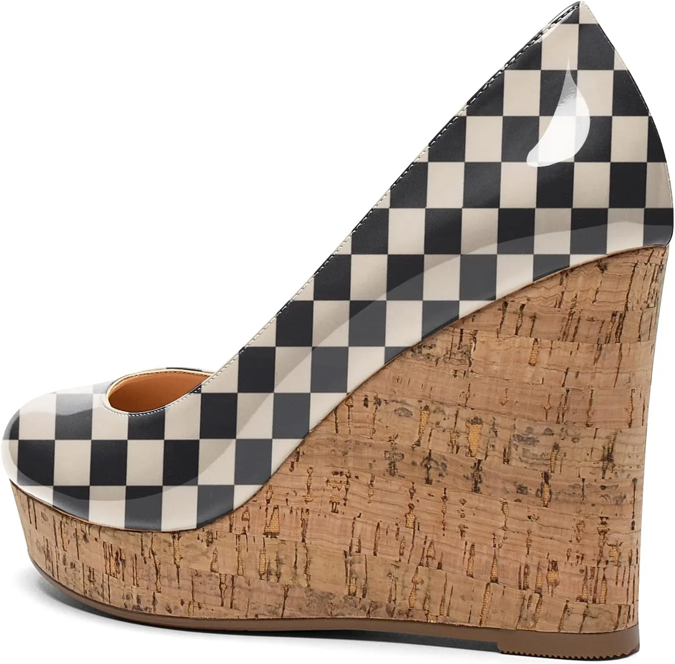 Mettesally Women's Platform Cork Wedges Heeled Sandals Round Closed Toe Slip On Office Elegant Dress Shoes