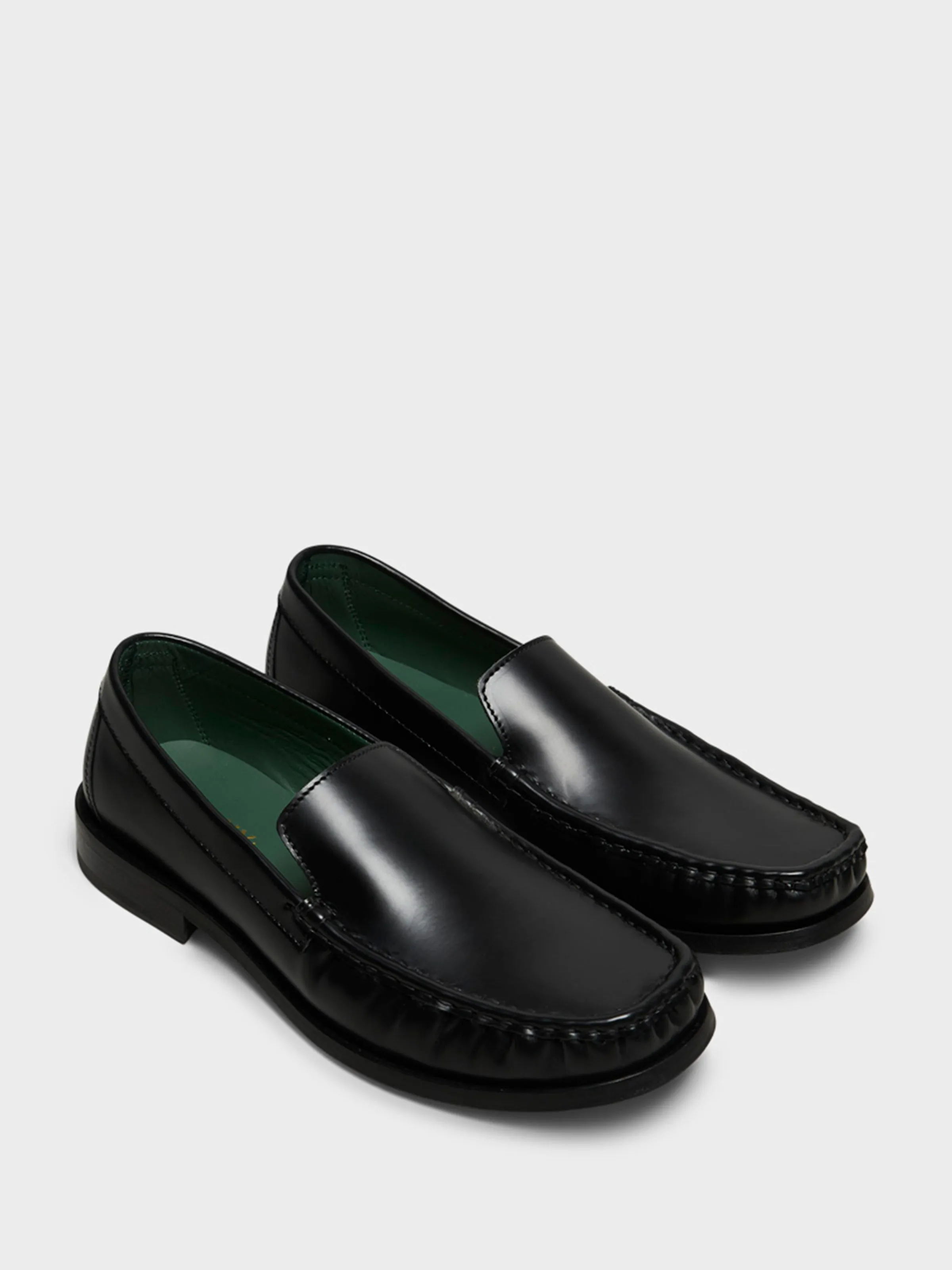 Michel Mocassin Shoes in Black Leather