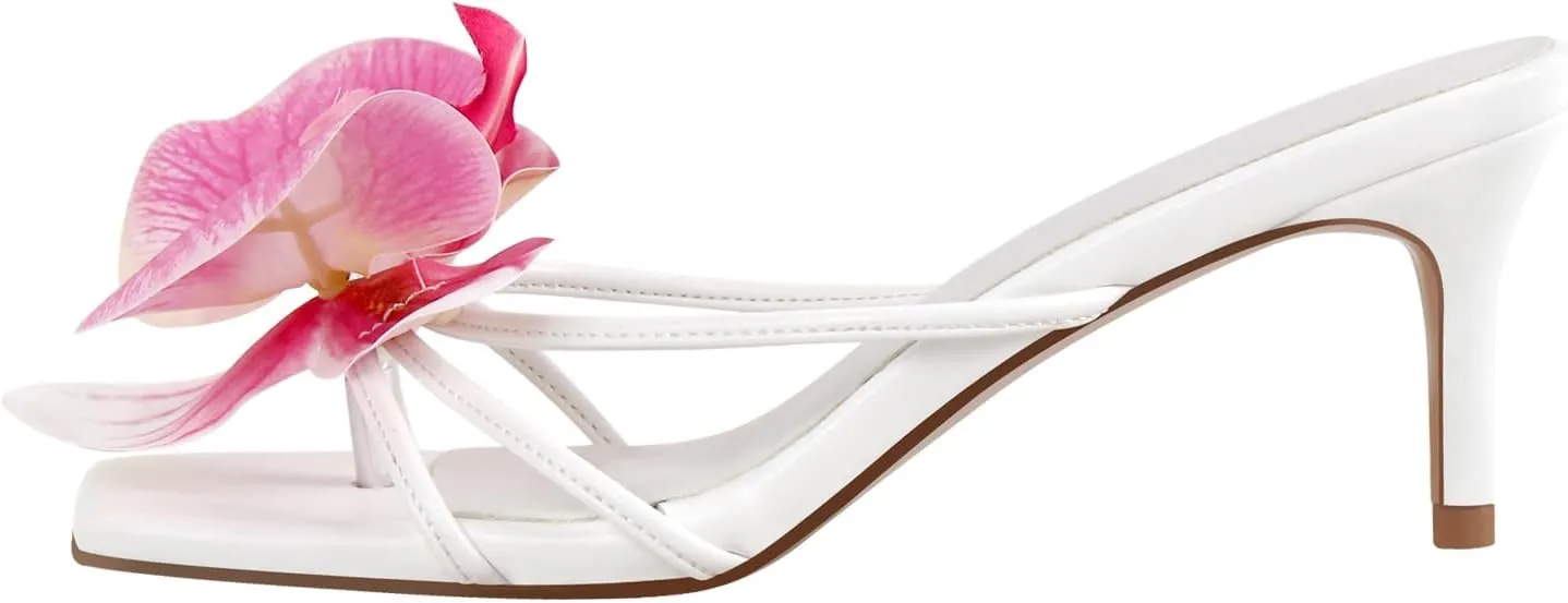 MissHeel Orchid Heels for Women Slip On Kitten Heel