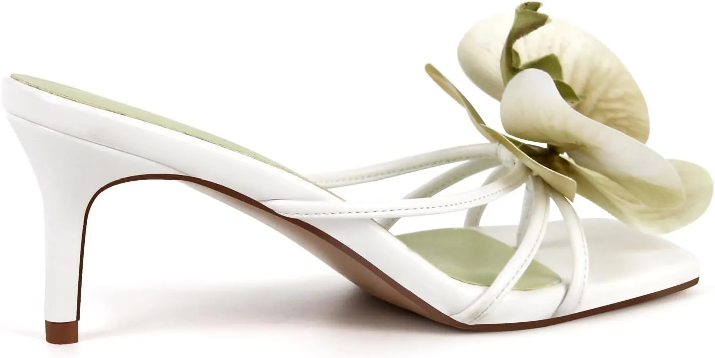 MissHeel Orchid Heels for Women Slip On Kitten Heel