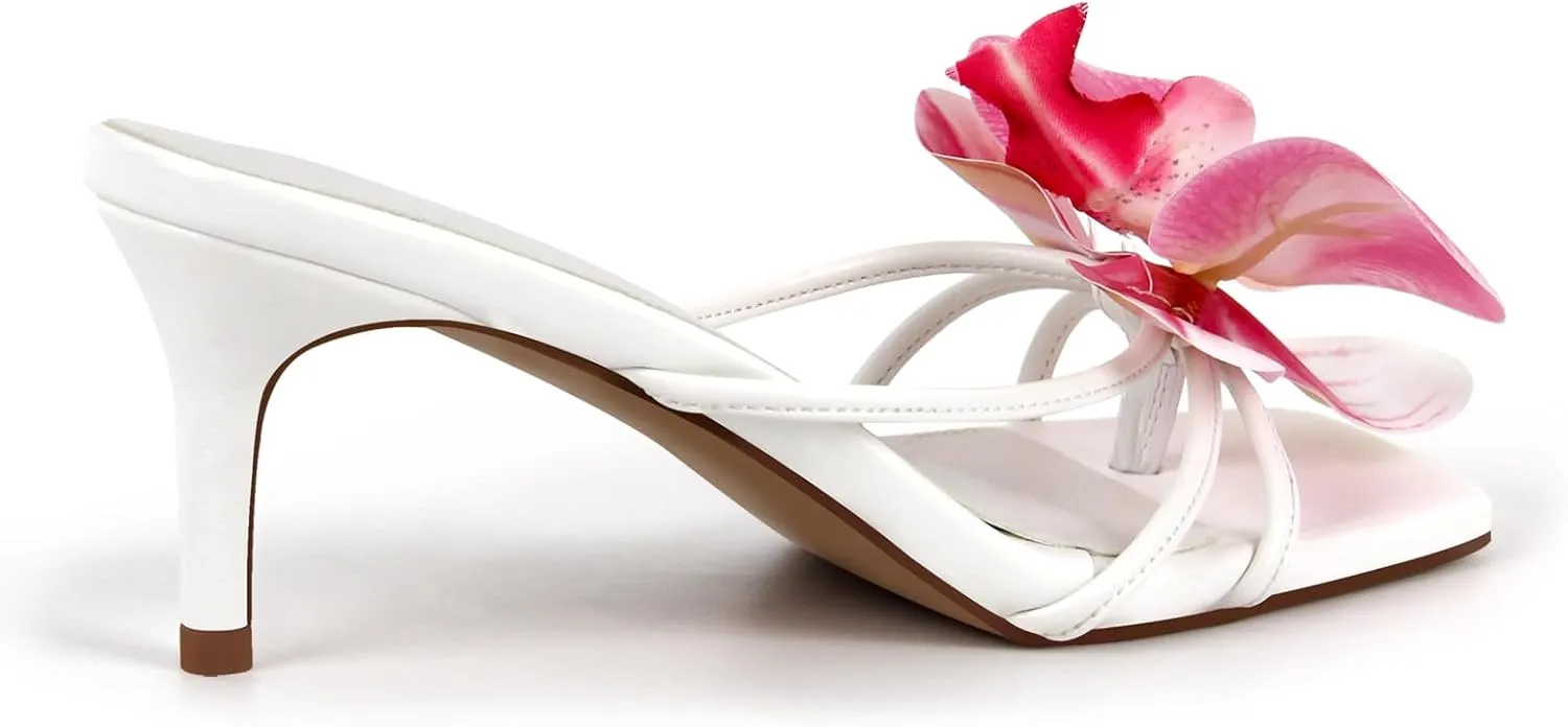 MissHeel Orchid Heels for Women Slip On Kitten Heel