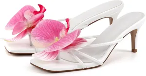 MissHeel Orchid Heels for Women Slip On Kitten Heel