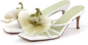 MissHeel Orchid Heels for Women Slip On Kitten Heel