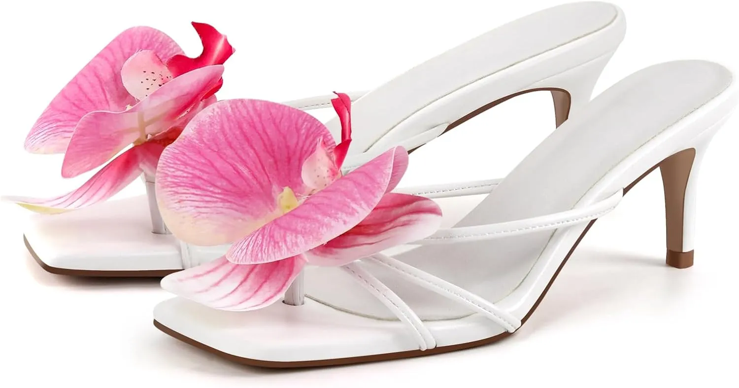 MissHeel Orchid Heels for Women Slip On Kitten Heel