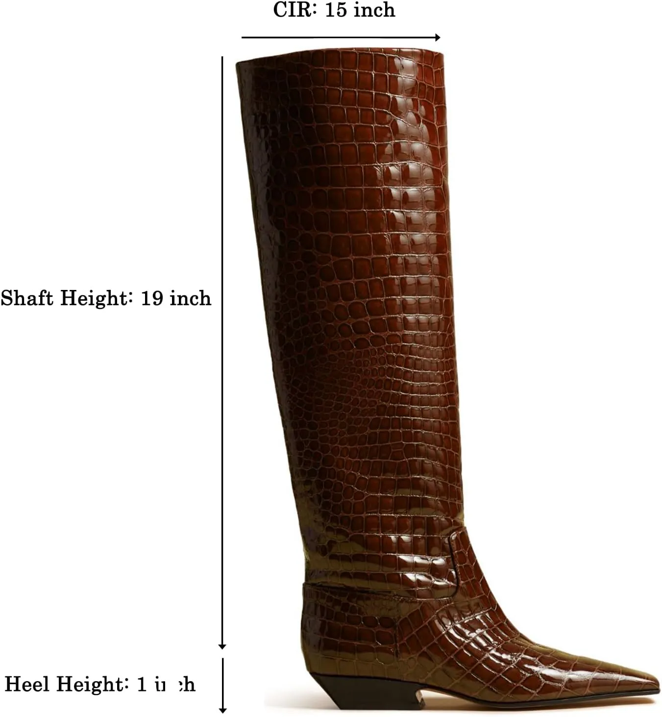 MOOMMO Women Flat Heel Knee High Boots Square Toe Pull On Long Boots Suede Slouch Low Heel Dress Boots Wide Calf Pleated Knee High Tall Boots Comfort Vintage Casual Walking Party 4-11 M US