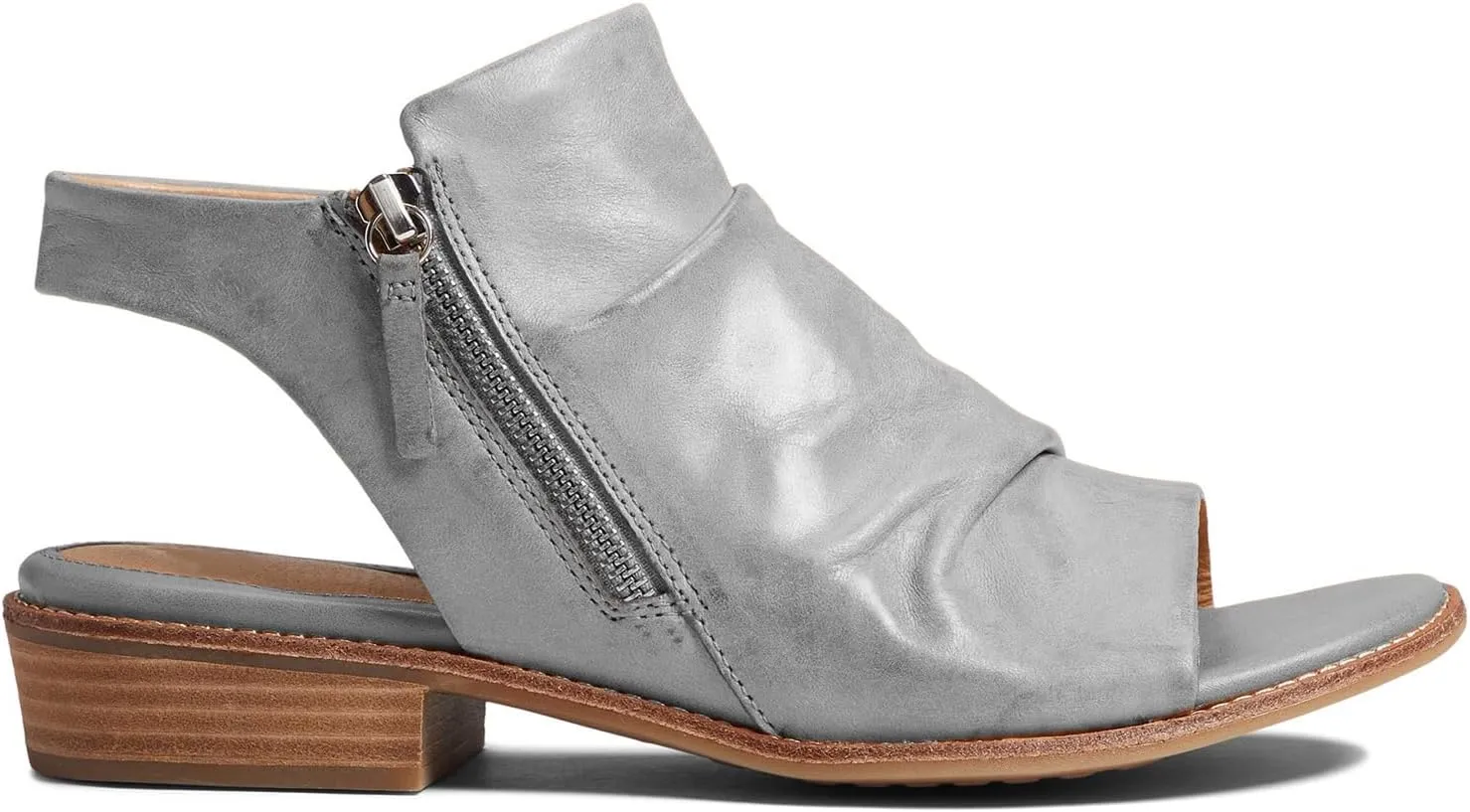 MOOMMO Women Low Block Heel Sandal Booties Peep Toe Side Zipper Sandals Cut Out Backless Chunky Stacked Heel Slingback Ankle Boots Open Toe Pleated Retro Casual Heeled Sandals Dress Party 4-11 M US