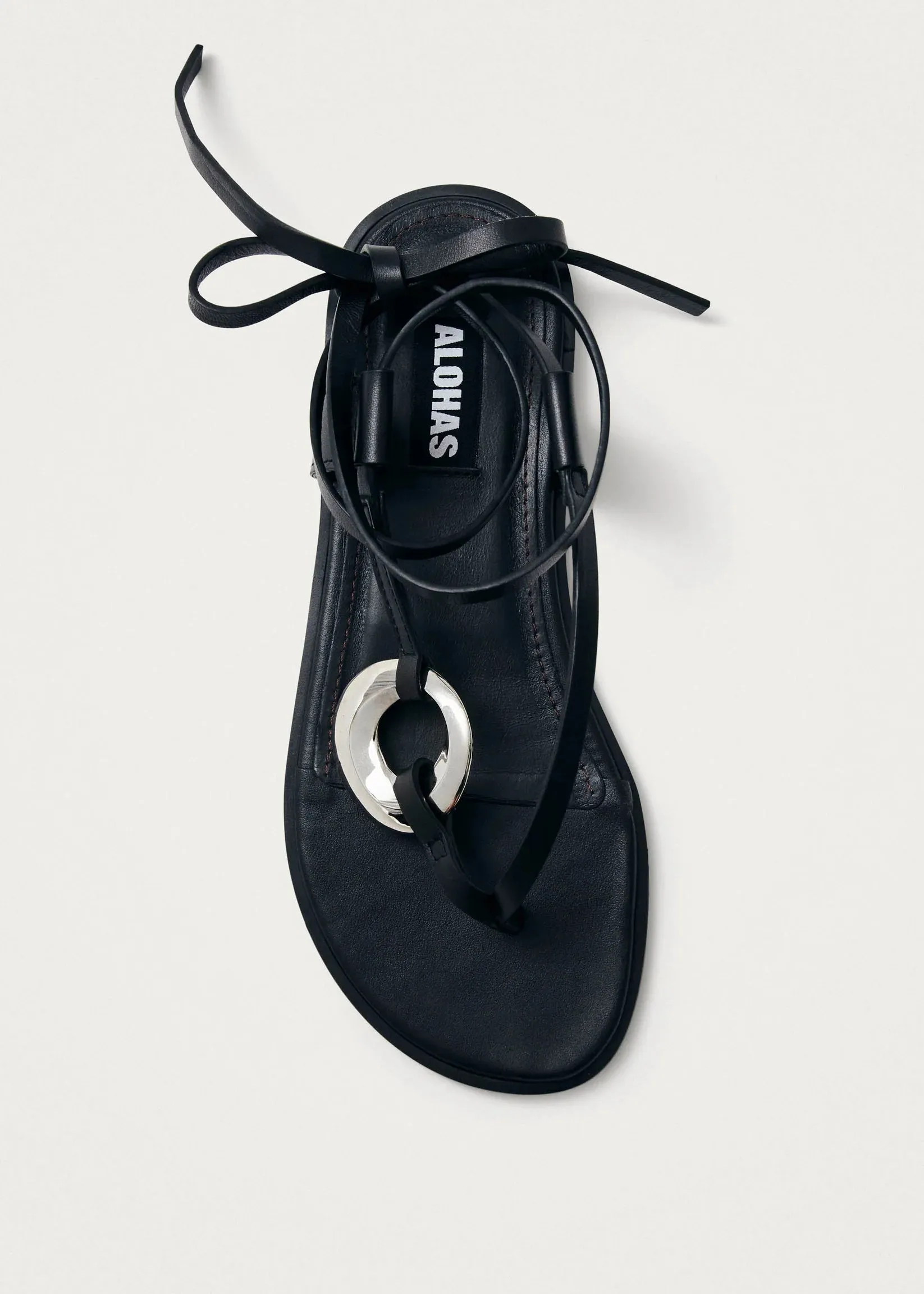 Morosia Black Leather Sandals
