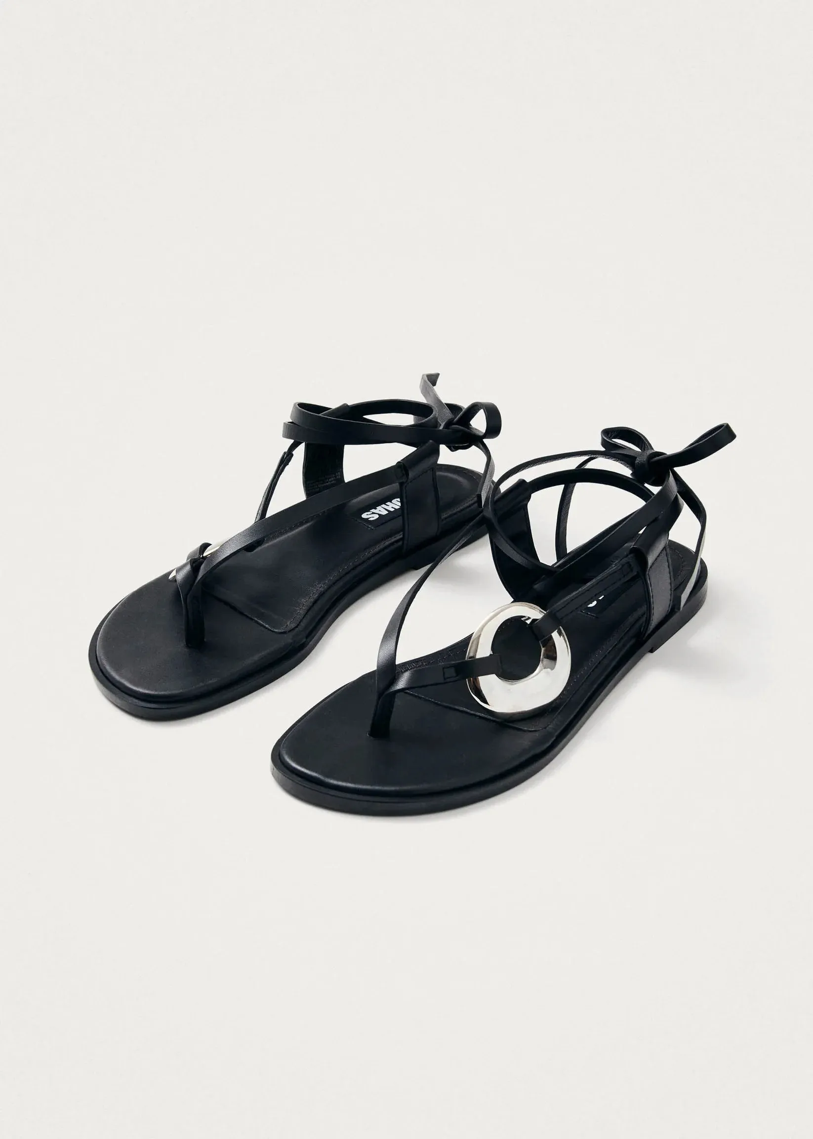 Morosia Black Leather Sandals