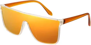 mosanana Polarized Oversized Square Sunglasses for Women Men, Trendy Flat Top Fashion Shield Shades MS52363