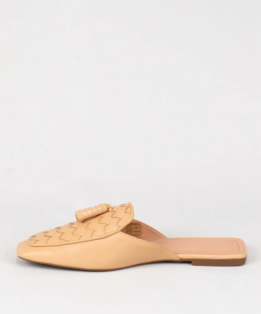 Mule Santa Lolla Nude Tramado Bico Quadrado Couro - 0505.362A.02E7.0032
