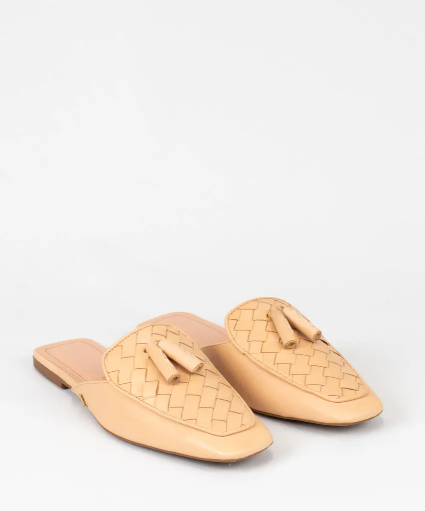 Mule Santa Lolla Nude Tramado Bico Quadrado Couro - 0505.362A.02E7.0032