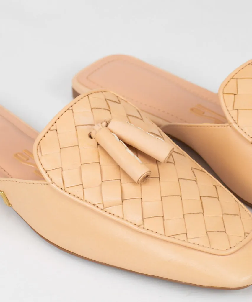 Mule Santa Lolla Nude Tramado Bico Quadrado Couro - 0505.362A.02E7.0032