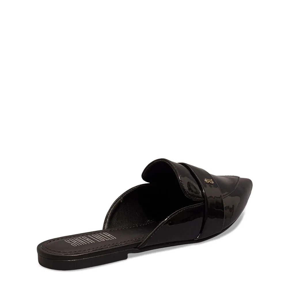 Mule Santa Lolla Preto Verniz Bico Fino