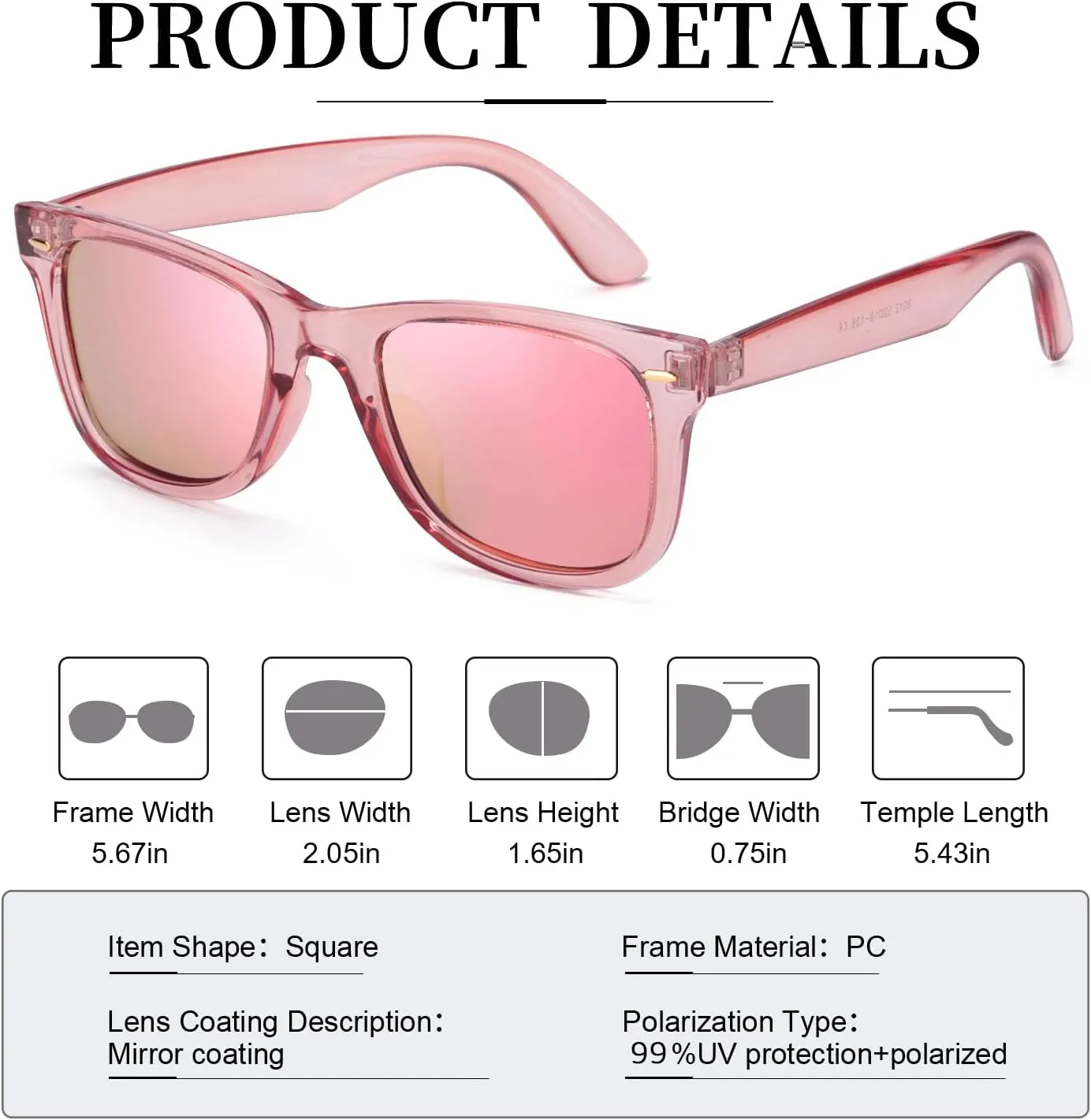 Myiaur Classic Sunglasses for Women Polarized Driving Anti-Glare UV Protection
