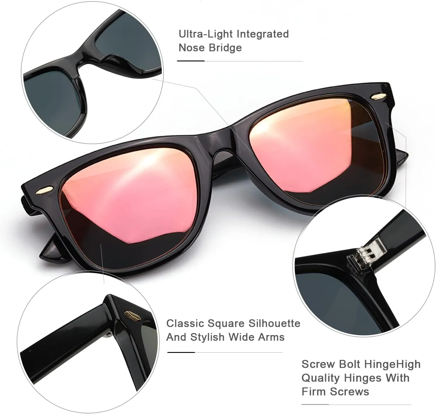 Myiaur Classic Sunglasses for Women Polarized Driving Anti-Glare UV Protection