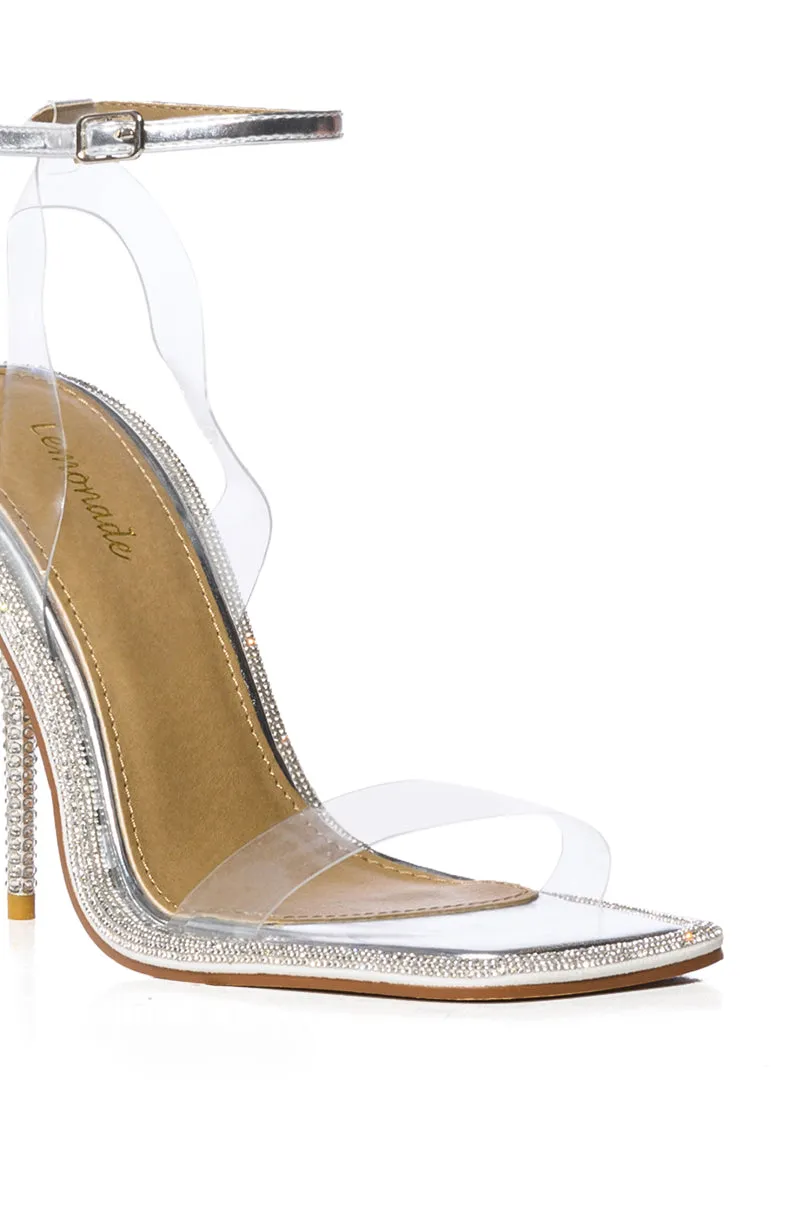 MYTYPEEE CLEAR PVC SANDAL IN SILVER
