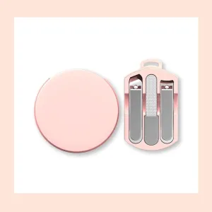 Nail Kit Stainless Steel Nail Clipper Portable Nail Clipper Mini Nail Set Clean and Portable 3 Piece Pack Red Pink Blue Green Toe Nail Clippers(A)