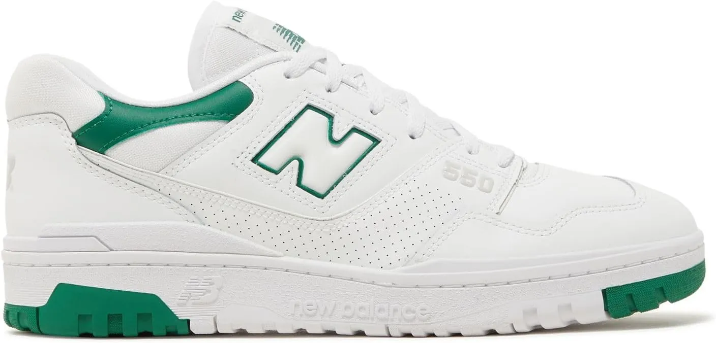 New Balance 550 Mens White Green Cream Size 7.5