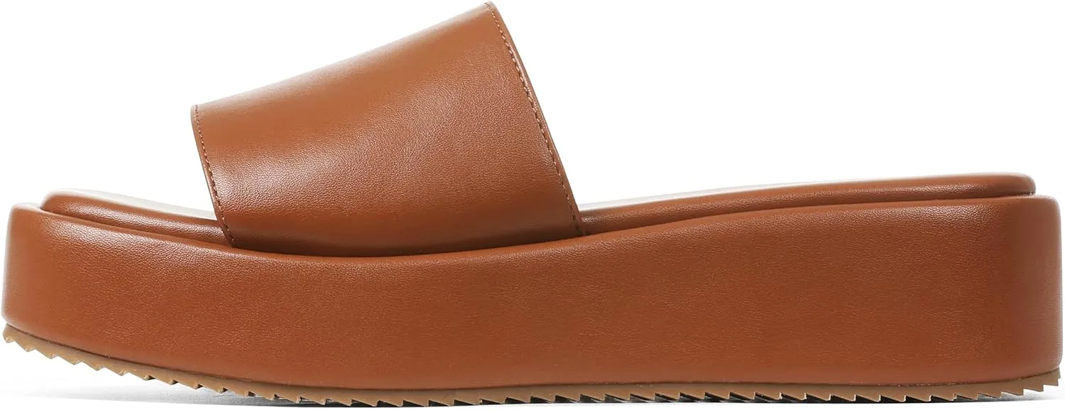 Oiamenne Platform Sandals Women Comfortable Open Toe Wedge Sandals Slip On Platform Slides for Women Padded Summer Casual Beach Shoes