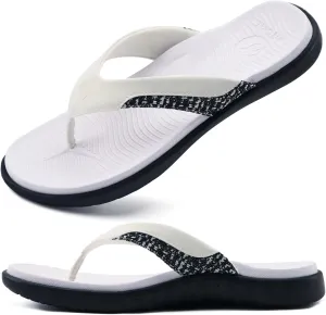 ONCAI Mens Flip Flop Open Toe Athletic Straps Orthotic Summer Plantar Fasciitis Sport Sandals with Soft Cushion Arch Support Size 7.5-15