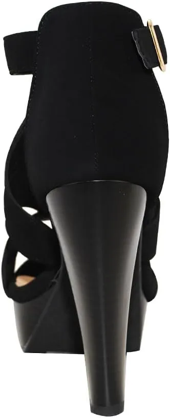 Open Toe Ankle Strap Sandal – Western Bootie Stacked Heel Open Toe Cutout Shoes