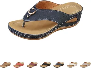 Orthopedic Sandals for Women 2025 Spring Summer Shoes Arch Support Wide Width Flip Flops Comfortable Wedge Sandals