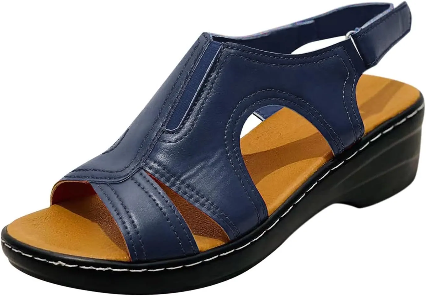 Orthopedic Sandals for Women Arch Support Ankle Strap Dressy Walking Sandals Open Toe Platform Wedge Beach Shoes