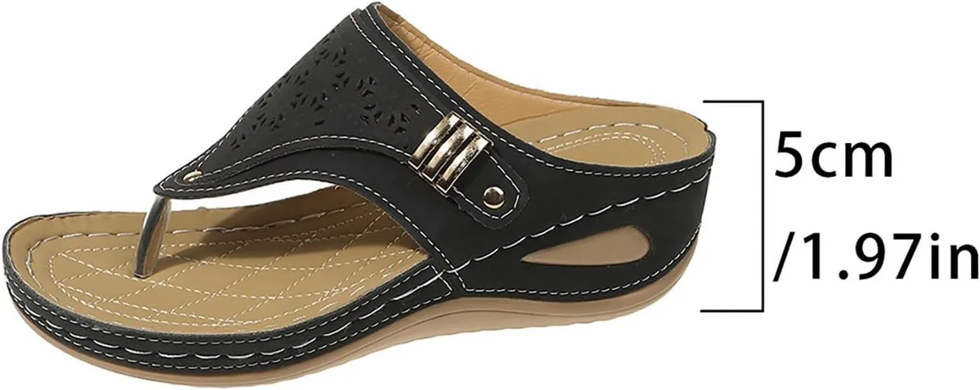 Orthopedic Sandals for Women, Women Summer Comfortable Sandals Arch Support Wedge Sandals 2025 Flip Flops Sandals
