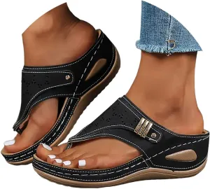 Orthopedic Sandals for Women, Women Summer Dressy Comfortable Sandals Arch Support Wedge Sandals 2025 Non Slip Flip Flops Sandals