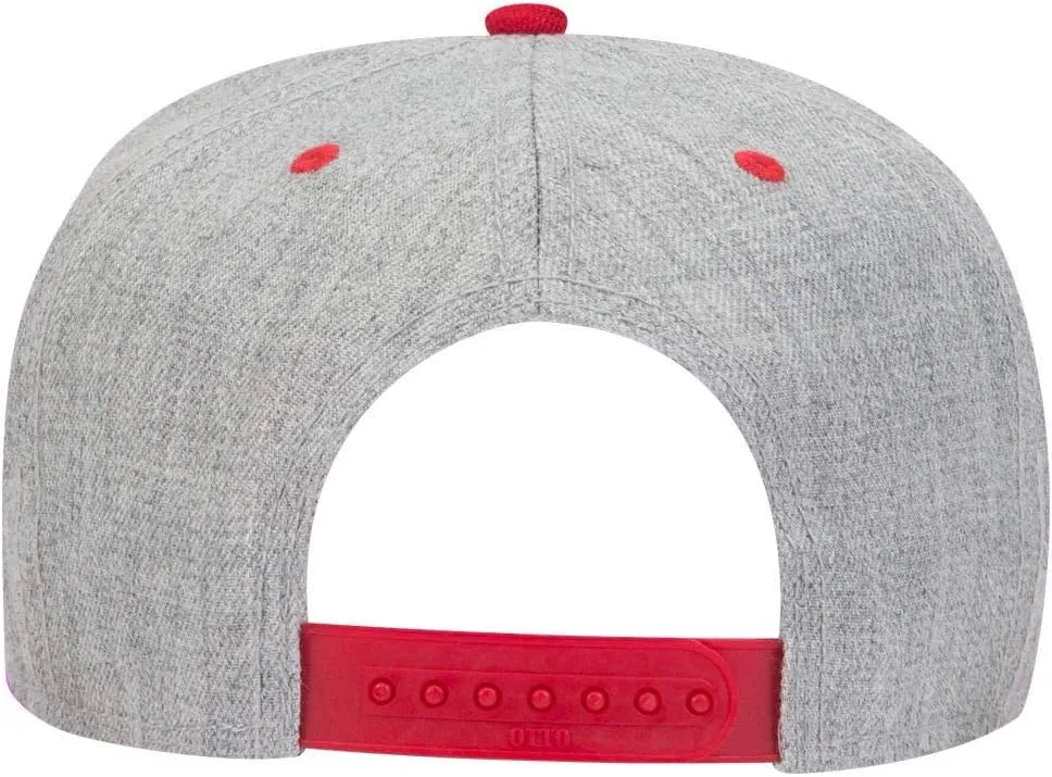 OTTO Square Flat Visor SNAP 5 Panel Pro Style Snapback Hat