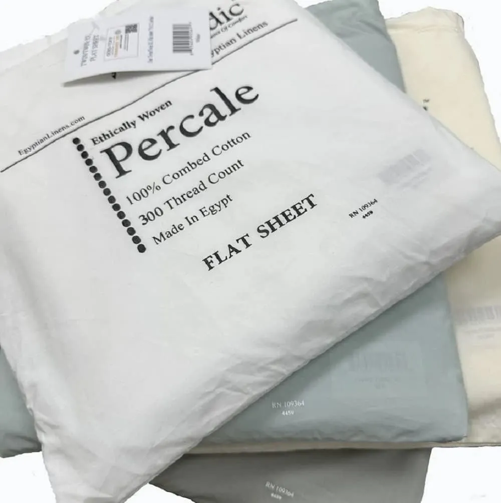 Oversized (120x112) Cotton Percale Flat Sheet Only for California King Beds, Solid Grey