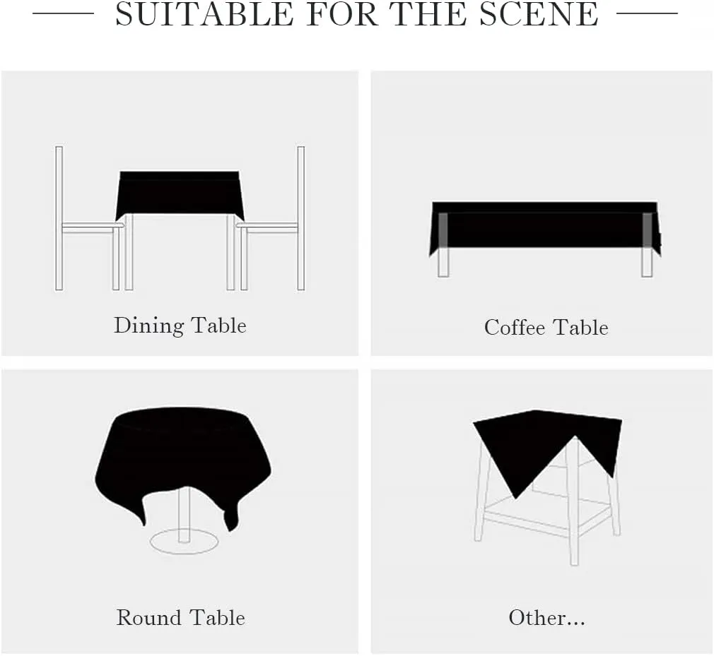 Pahajim Camping Tablecloth Kitchen Table Cloth Rectangle Table Cover for Farmhouse Tablecloths with Tassels Christmas (Double Stripe Coffee, Square,55 x 55 Inch,4 Seats)