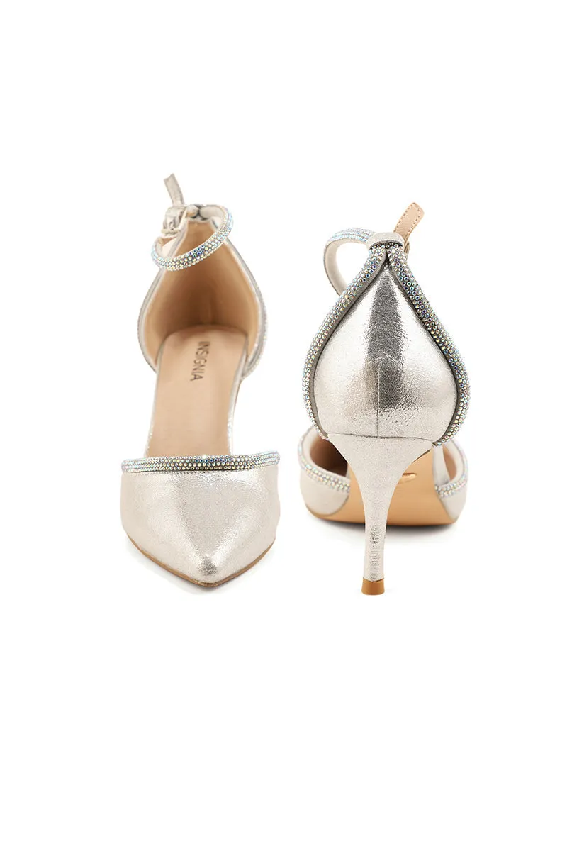 Party Wear Sling Back I44411-Silver
