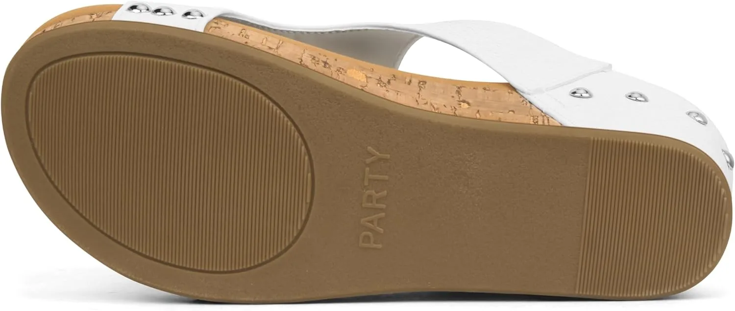 PARTY Womens Wedge Sandals With Strap for Dressy Ladies Sandals Casual Wedge