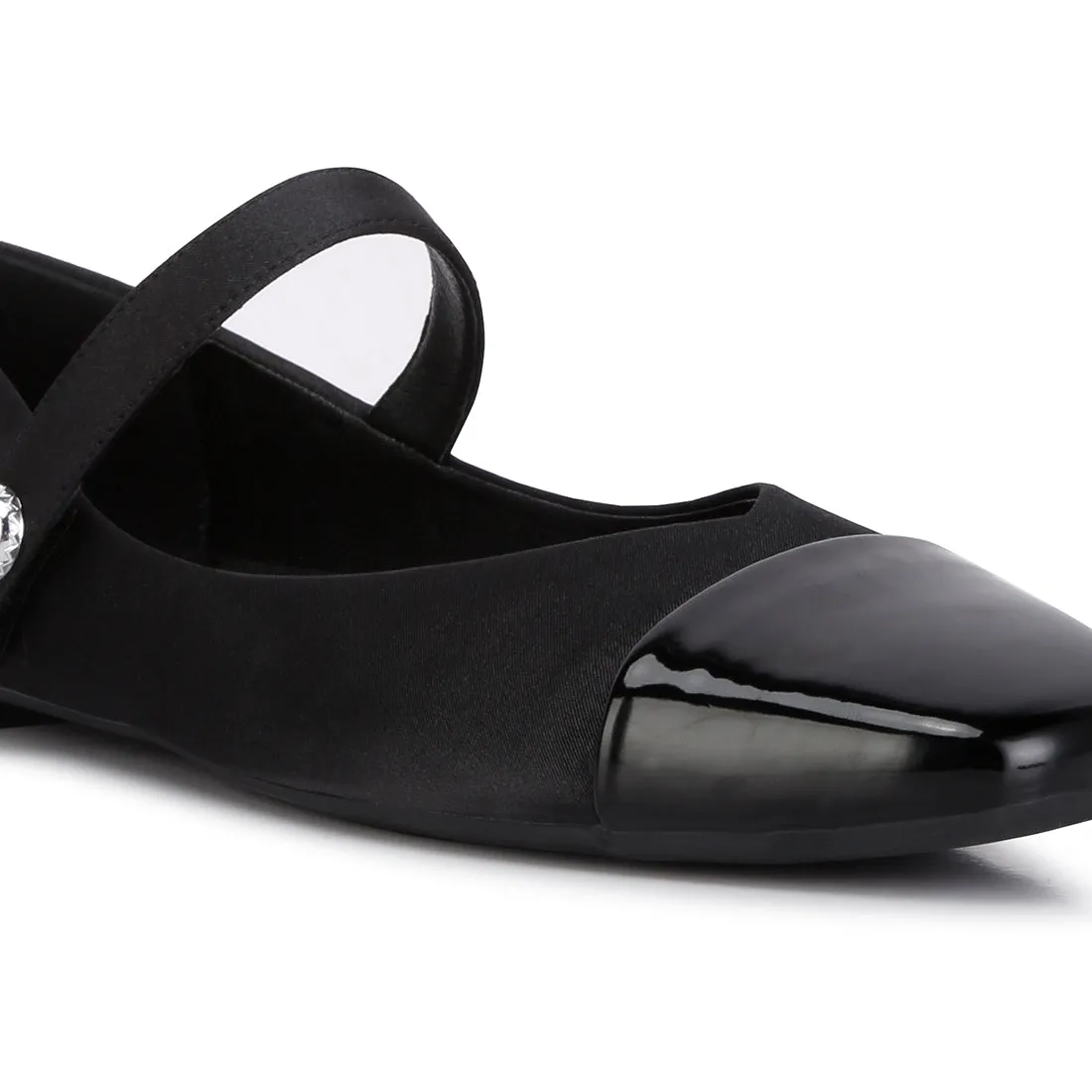 Patent Toe Cap Satin Mary Jane