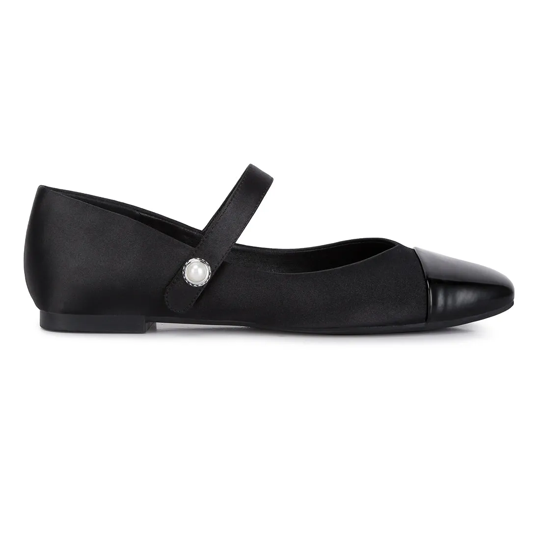 Patent Toe Cap Satin Mary Jane