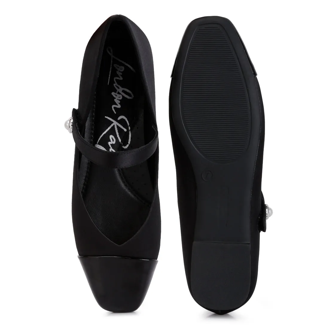 Patent Toe Cap Satin Mary Jane