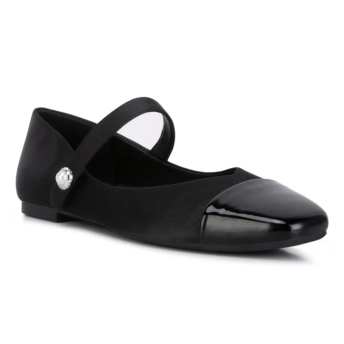 Patent Toe Cap Satin Mary Jane