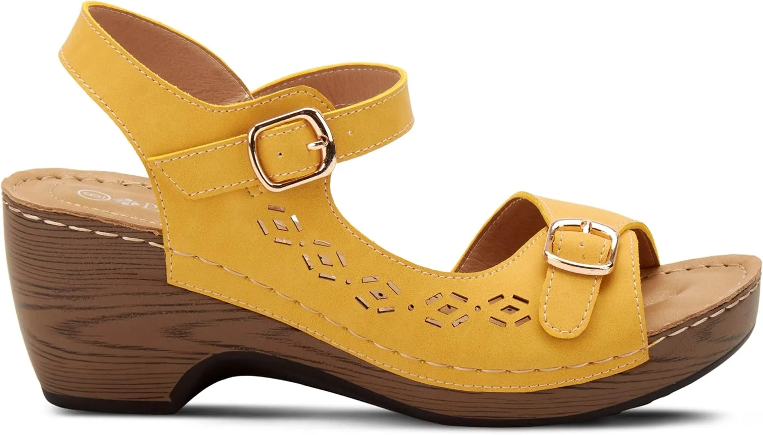 PATRIZIA Spring Step Shantay Wedge Sandals for Women - Ladies Sandals with ankle strap buckle closures - Womens Casuals Sandals for Outdoor