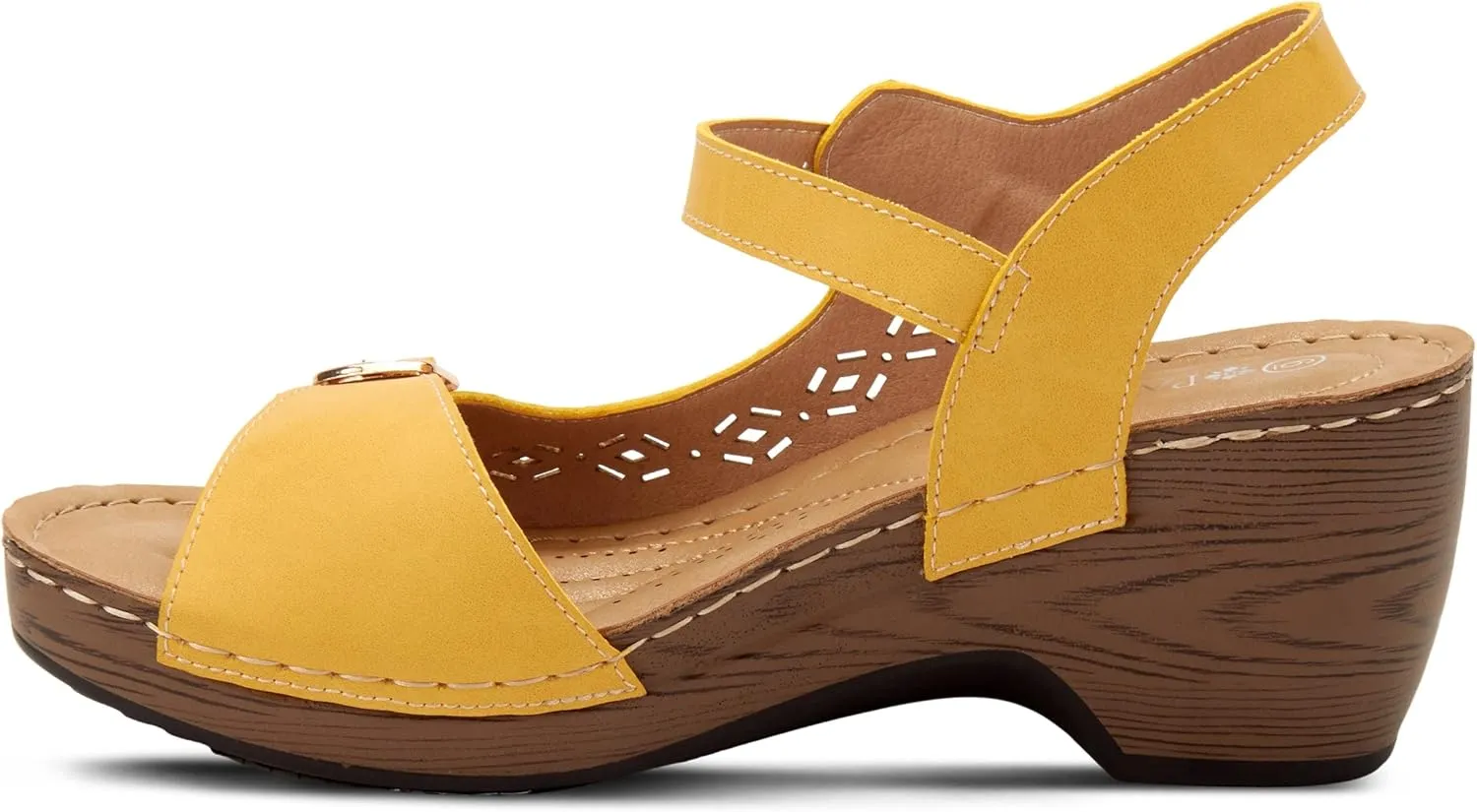 PATRIZIA Spring Step Shantay Wedge Sandals for Women - Ladies Sandals with ankle strap buckle closures - Womens Casuals Sandals for Outdoor