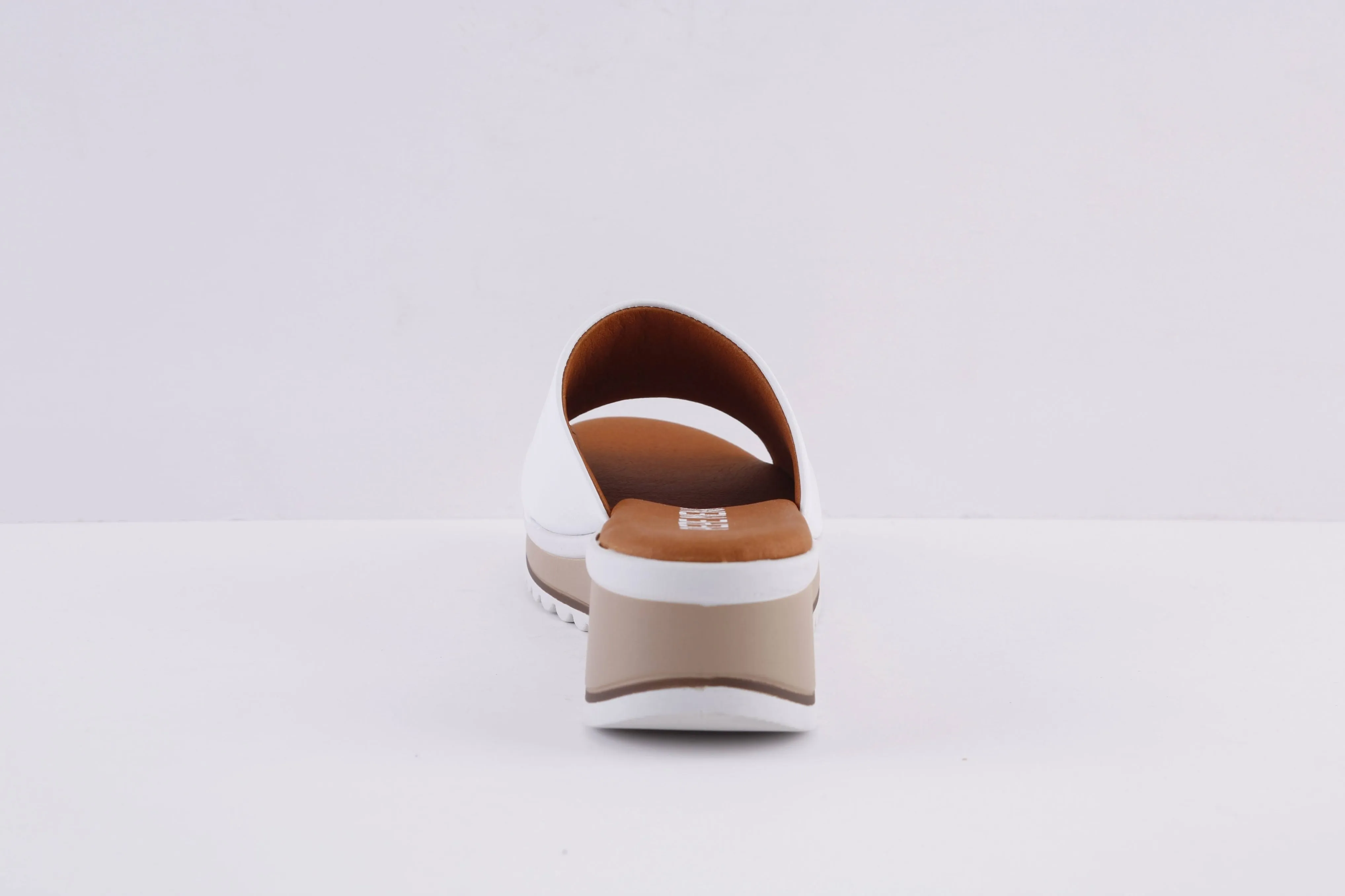PEPE MENARGUES- 10643 MEDIUM WEDGE MULE - WHITE LEATHER