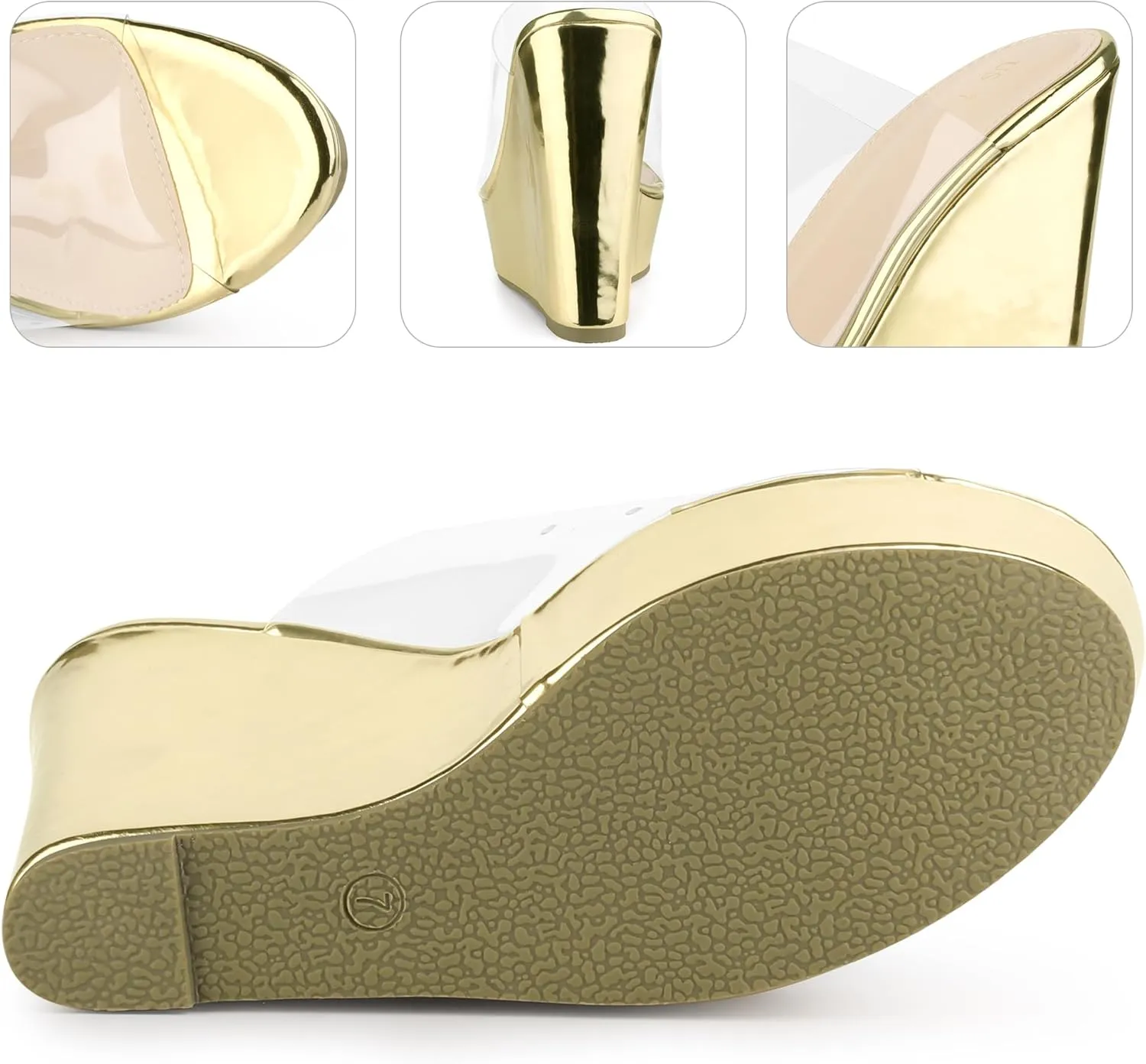 Perphy Platform Heel Sandals Clear Wedges for Women
